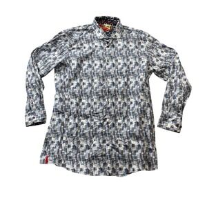 Sloane 2 XLT Long Sleeve Button-Down Abstract Pattern Inner Collar Accent